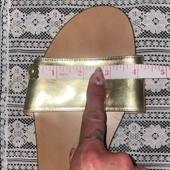J. Crew Metallic Gold Slide Sandals - Picture 8 of 8